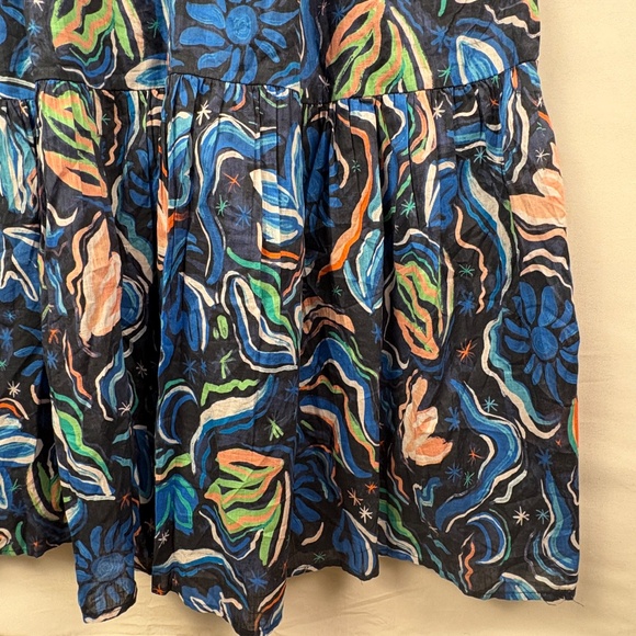 NWOT Anthropologie Peregrine Smocked Flutter Sleeve Midi Dress Sz L Blue Boho - Picture 4 of 12